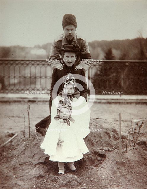 Members of the family of Duke Fyodor Uvarov at their country estate, Porechye, Russia, 1880s. Artist: Unknown