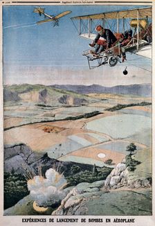 Members of the French air corps on bomb practice at Chalons, 1912. Creator: Unknown