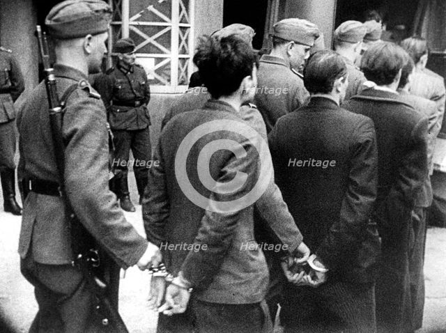Members of the French Resistance being taken for execution after a trial, Paris, 14 April 1942 Artist: Unknown