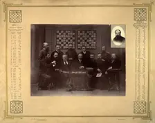 Members of the Krasnoyarsk chess circle, participants of the telegraphic match between...., 1888. Creator: Lukhtanska