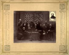 Members of the Krasnoyarsk chess circle, participants of the telegraphic match between...., 1888. Creator: Lukhtanska