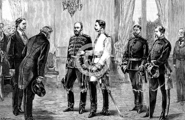 Members of the Labour Conference at Berlin presented to the Prince of Wales, 1890. Creator: R. Taylor.