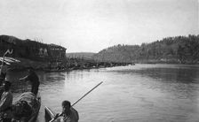 Members of the Land-Management Expedition on the Boats on the Tom River, Between..., 1913. Creator: GI Ivanov