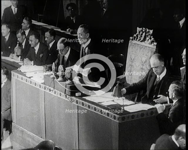 Members of the League of Nations Meeting in Geneva, 1926. Creator: British Pathe Ltd.
