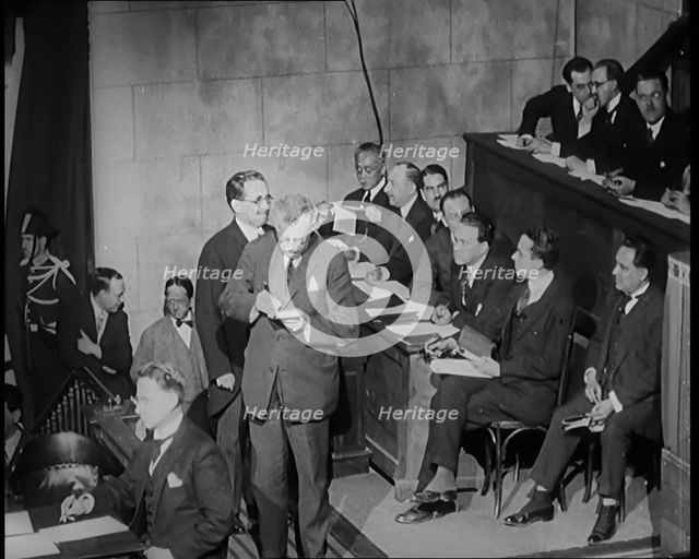 Members of the League of Nations Meeting in Geneva, 1926. Creator: British Pathe Ltd.