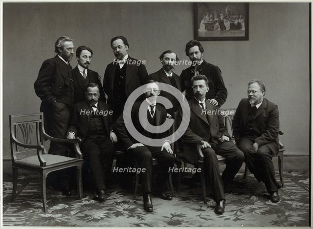 Members of the Literary Group Sreda (Wednesday), 1910. Artist: Anonymous  