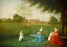 Members of the Maynard Family in the Park at Waltons, c. 1755/1762. Creator: Arthur Devis