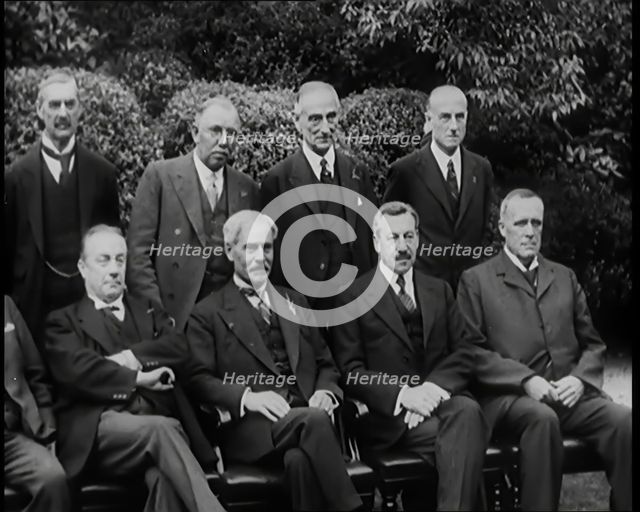 Members of the new National Government Posing for Photographs in the Garden of 10 Downing..., 1931. Creator: British Pathe Ltd.