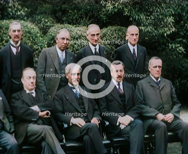 Members of the new National Government Posing for Photographs in the Garden of 10 Downing..., 1931. Creator: British Pathe Ltd.