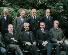 Members of the new National Government Posing for Photographs in the Garden of 10 Downing..., 1931. Creator: British Pathe Ltd