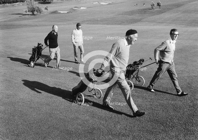 Members of the Swedish Royal Family on the golf course, Båstad, Sweden, 1973.  Creator: Unknown.