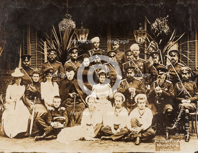 Members of the Romanov family at the summer military manoeuvres in Krasnoye Selo, 1892.