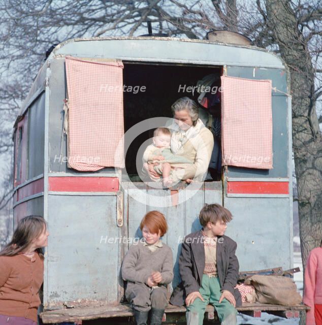 Members of the Vincent family, gipsies, Charlwood, Newdigate area, Surrey, 1964.