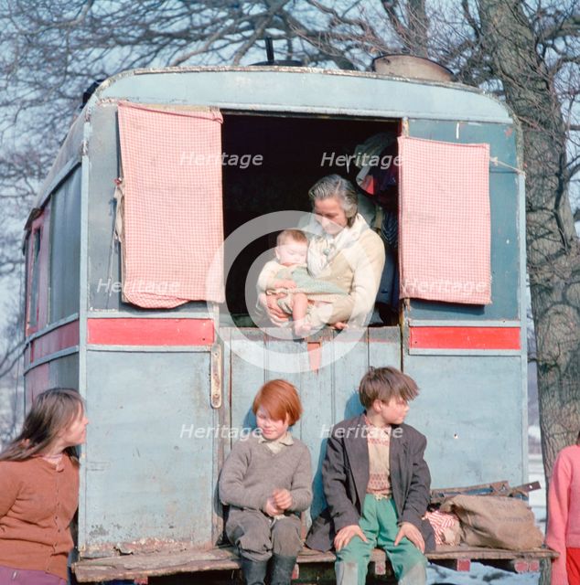 Members of the Vincent family, gipsies, Charlwood, Newdigate area, Surrey, 1964.