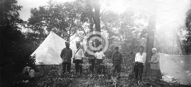 Members of an Expedition at Base Camp, 1920-1929. Creator: Mikhail Alekseevich Pavlov.