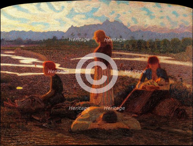 Membra stanche o Famiglia di emigranti (Weary Limbs or Family of Emigrants), 1906-1907. Creator: Pellizza da Volpedo, Giuseppe (1868-1907).