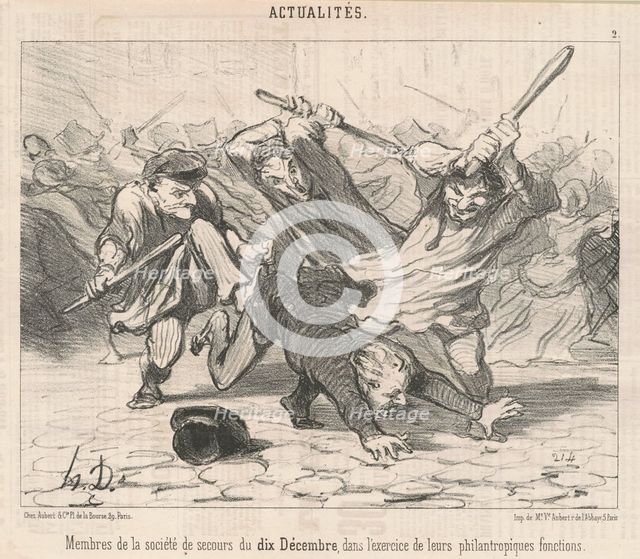 Membres de la société de secours du Dix-Décembre ..., 19th century. Creator: Honore Daumier.