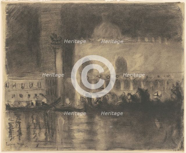 Memory of Venice: the Palazzo Ducale and the Piazzetta, c. 1900-1920. Creator: Eugene Laurent Vail.