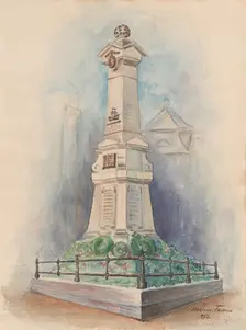 Memorial column for Lieutenant Admiral M.A. De Ruyter in Debrecen, 1900-1950. Creator: Anon