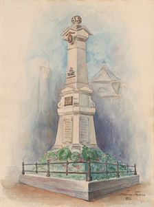 Memorial column for Lieutenant Admiral M.A. De Ruyter in Debrecen, 1900-1950. Creator: Anon