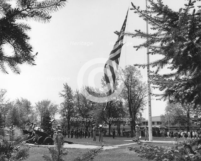 Memorial Day services held at the post cemetery, Fort Sheridan, Illinois, USA, 1974. Artist: Lundahl