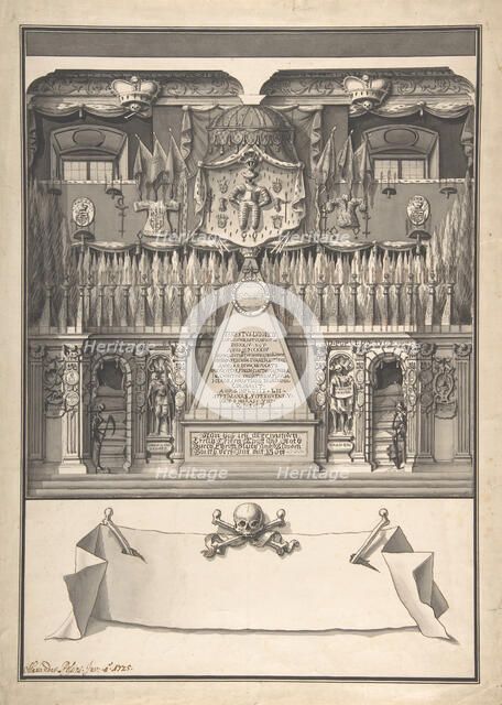 Memorial Decoration for the Interior of a Building to Honor the Deceased Ernst Ludwig,1725,1702-36. Creator: Alessandro Rossini.