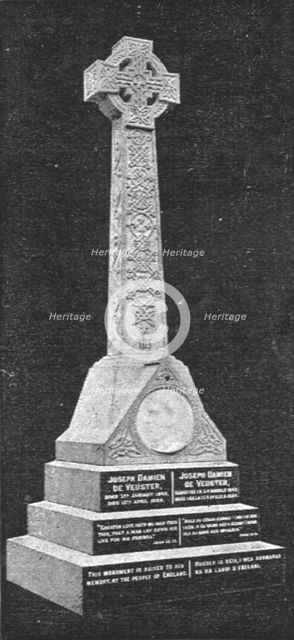 ''Memorial Erected to the Late Father Damien on the Island of Molokai', 1891. Creator: Walter Ingle.