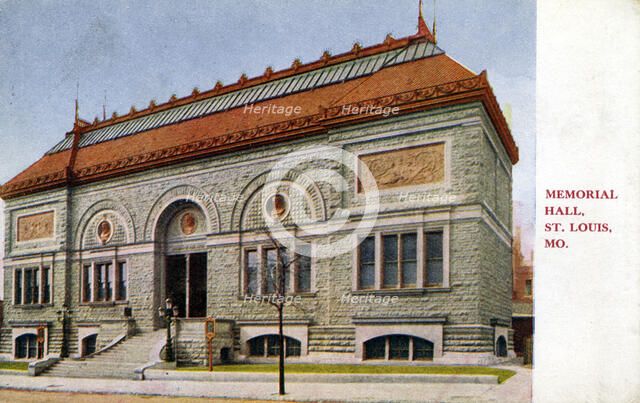 Memorial Hall, St Louis, Missouri, USA, 1910. Artist: Unknown