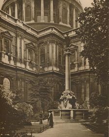 Memorial in St. Paul's Churchyard of the Cross Destroyed By The Roundheads c1935. Creator: Donald McLeish