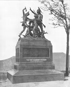 Memorial of the Fort Dearborn Massacre, Chicago, Illinois, USA, c1900. Creator: Unknown