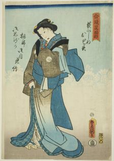 Memorial Portrait of the Actor Onoe Kikugoro IV, from the diptych "Visions of Mementos in...,1860. Creator: Utagawa Kunisada