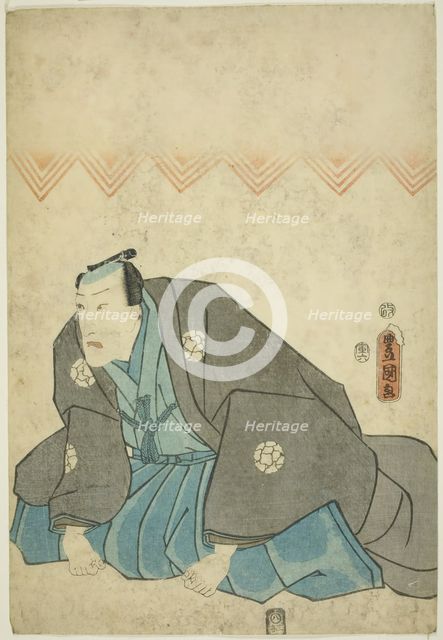 Memorial Portrait of the Actor Ichikawa Danjuro VIII, 1854. Creator: Utagawa Kunisada.
