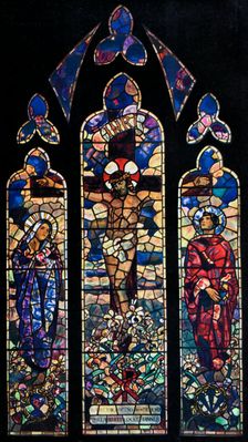 Memorial window in the parish church of Chipping Ongar, Essex, 1929. Artist: Leonard Walker