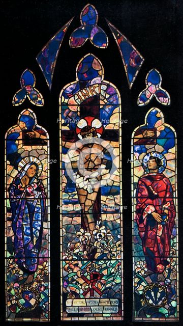 Memorial window in the parish church of Chipping Ongar, Essex, 1929. Artist: Leonard Walker