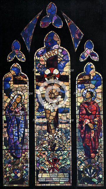 Memorial window in the parish church of Chipping Ongar, Essex, 1929. Artist: Leonard Walker