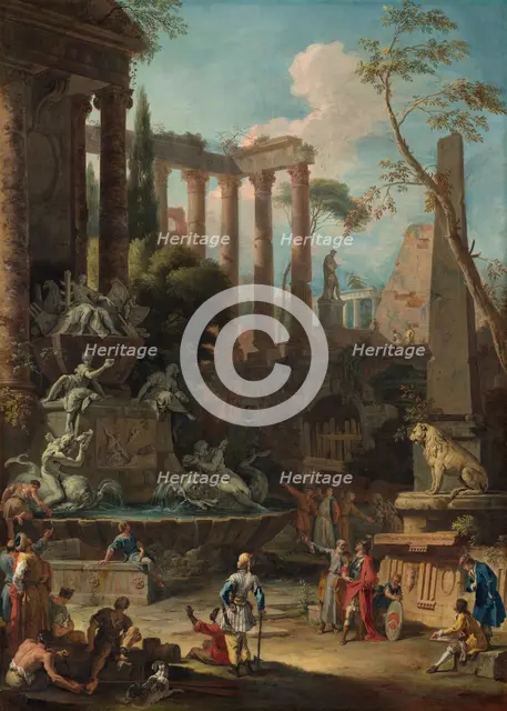 Memorial to Admiral Sir Clowdisley Shovell, 1725. Creators: Sebastiano Ricci, Marco Ricci.