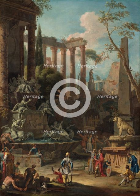 Memorial to Admiral Sir Clowdisley Shovell, 1725. Creators: Sebastiano Ricci, Marco Ricci.