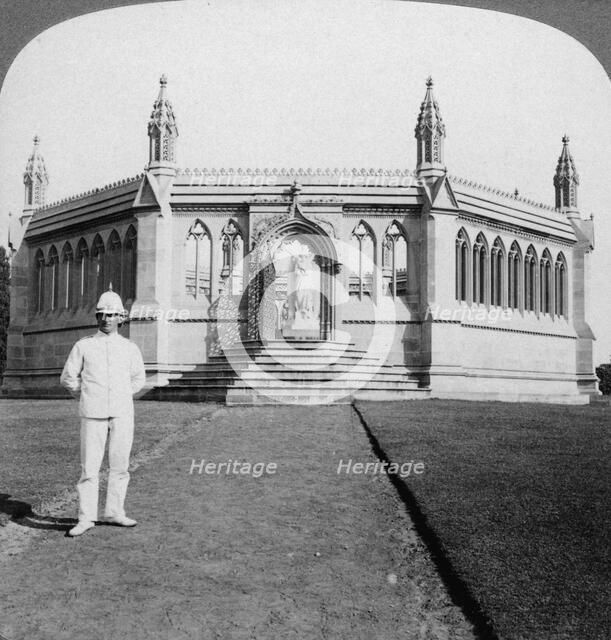 Memorial to the British women and children murdered during the Indian Mutiny, Cawnpore, India, 1903.Artist: Underwood & Underwood