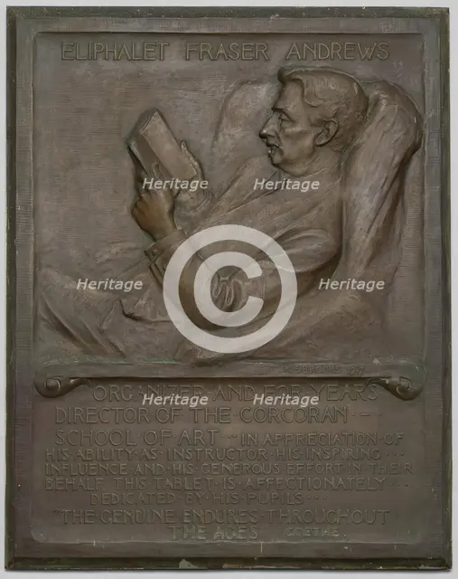 Memorial Tablet to the Late E. F. Andrews, 1917. Creator: Richard Edwin Brooks.