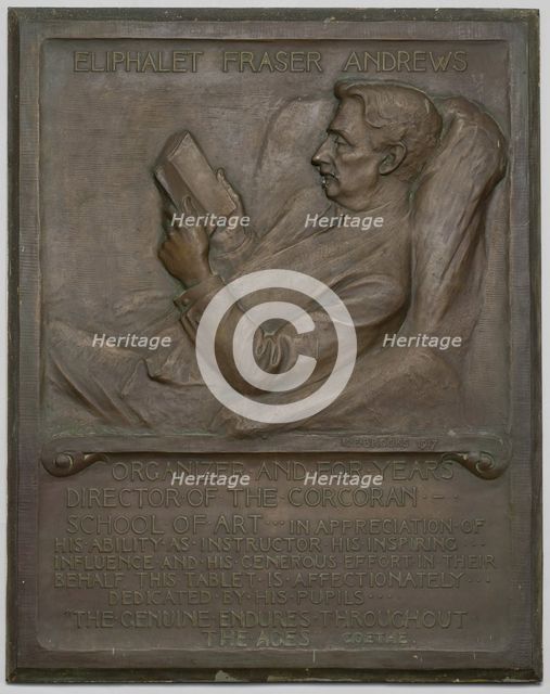 Memorial Tablet to the Late E. F. Andrews, 1917. Creator: Richard Edwin Brooks.