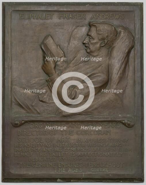 Memorial Tablet to the Late E. F. Andrews, 1917. Creator: Richard Edwin Brooks.