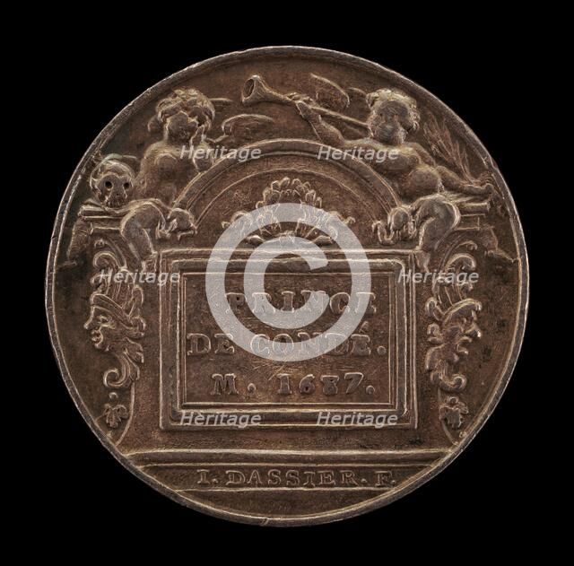 Memorial Tablet, with Geniuses of Death and Fame [reverse], first half 18th century. Creator: Jean Dassier.