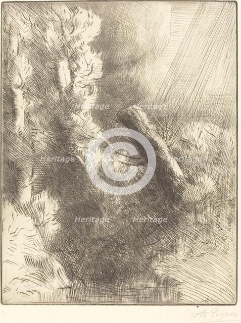 Memories of Fountainebleau in the Rain (Souvenir de Fountainebleau (Effet de pluie)). Creator: Alphonse Legros.