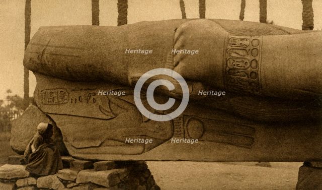 'Memphis - The Colossal Statue of Rameses II (Detail)', c1918-c1939. Creator: Unknown.