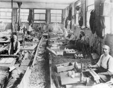 Men making wicker baskets for Scotts & Sons, London. Creator: Unknown