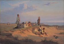 Men of Skagen on a summer evening in good weather, 1848. Creator: Martinus Rorbye