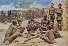 Men of the Hlubi tribe eating, KwaZulu-Natal, South Africa, 19th century. Creator: Unknown