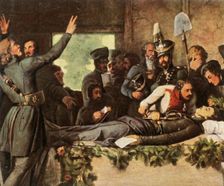 Men of the Lützow Free Corps with Körner's body, 26 August 1813, (1936). Creator: Unknown