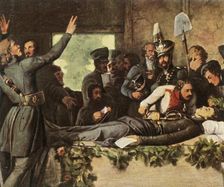 Men of the Lützow Free Corps with Körner's body, 26 August 1813, (1936). Creator: Unknown