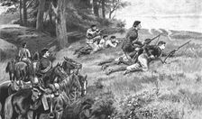 'Men of the new regiment of Mounted Infantry at drill at Aldershot 1888. Creator: Unknown